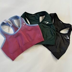 BUNDLE of 3 GYMSHARK Sports bras Size Small